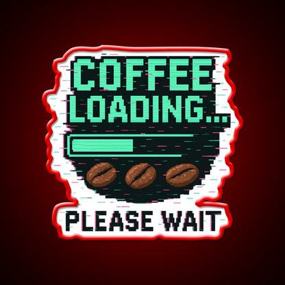 Coffee Loading Progress Bar Man Cave Bar Led Neon Sign Rgb Color