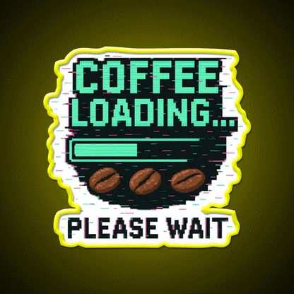Coffee Loading Progress Bar Man Cave Bar Led Neon Sign Rgb Color