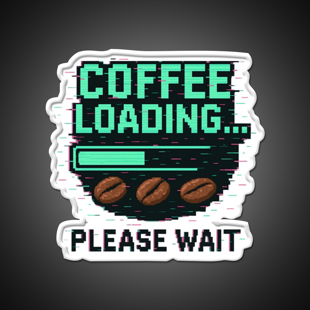 Coffee Loading Progress Bar Man Cave Bar Led Neon Sign Rgb Color
