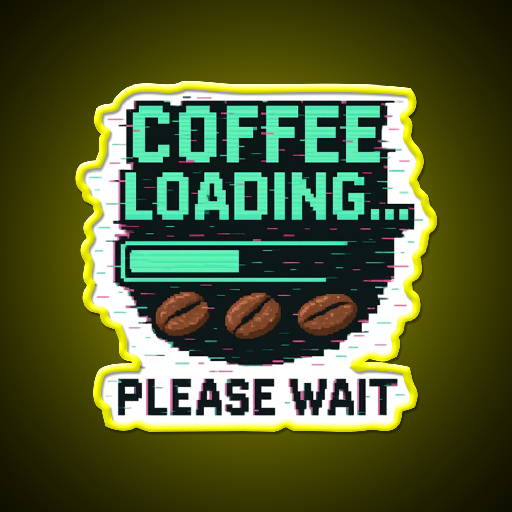 Coffee Loading Progress Bar Man Cave Bar Led Neon Sign Rgb Color