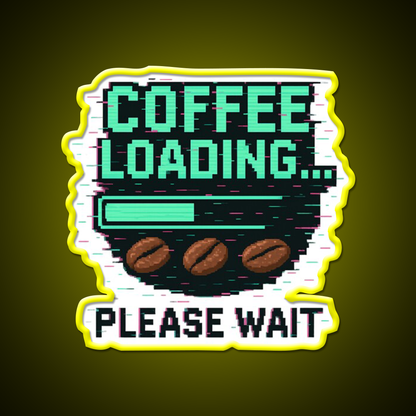 Coffee Loading Progress Bar Man Cave Bar Led Neon Sign Rgb Color