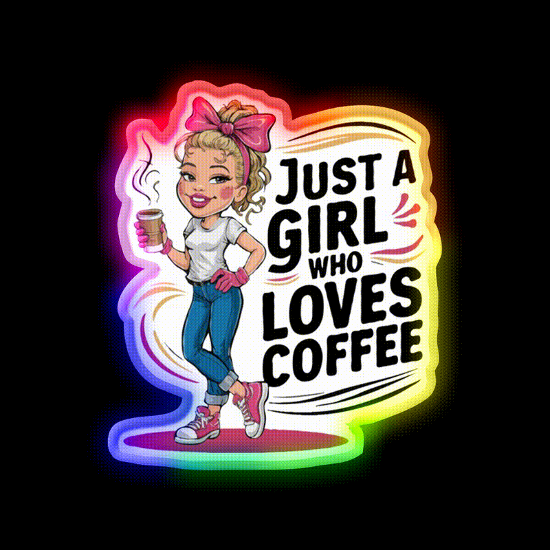 Coffee Lover Girl Vibes Cafe Led Neon Sign Espresso Bar Art Rgb Color