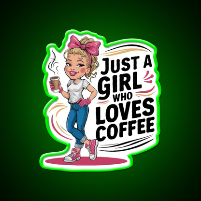 Coffee Lover Girl Vibes Cafe Led Neon Sign Espresso Bar Art Rgb Color