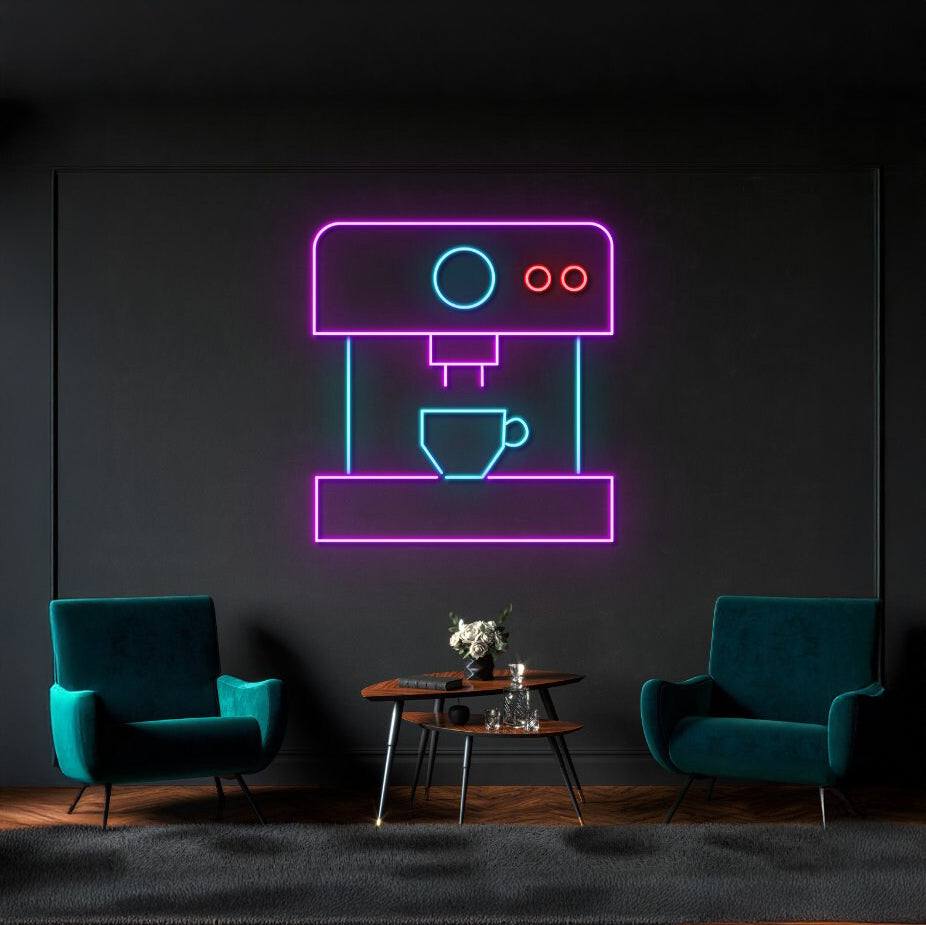 Coffee Machine Neon Sign Personalized Coffee Sign | Shineneon