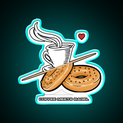 Coffee Meets Bagel Snack Food Led Neon Sign Rgb Color
