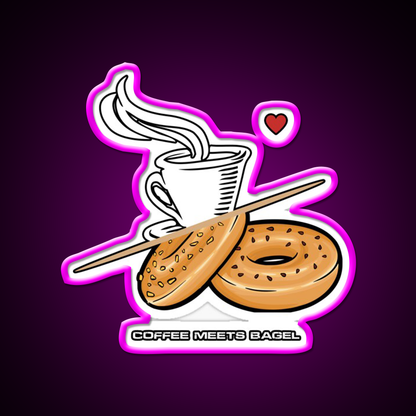 Coffee Meets Bagel Snack Food Led Neon Sign Rgb Color
