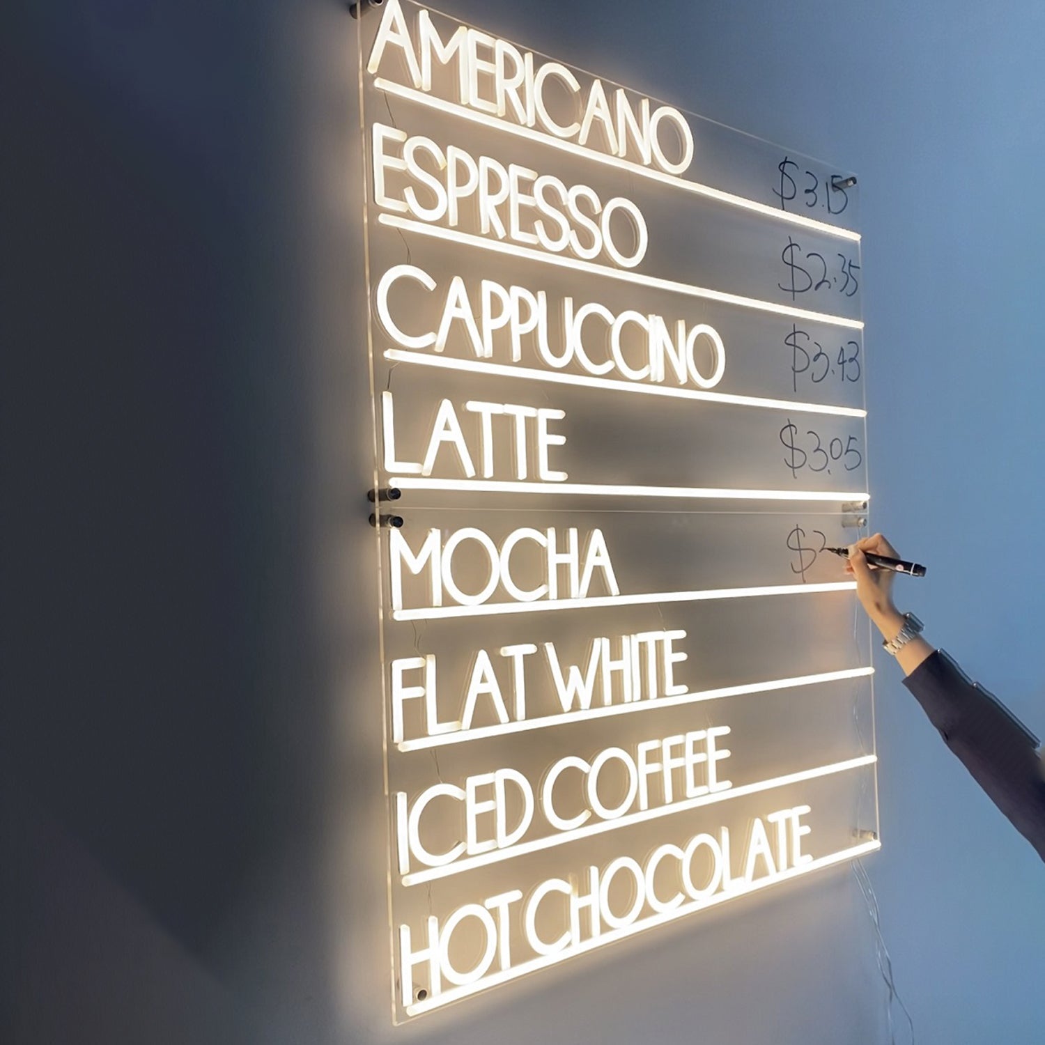 Coffee Menu Led Neon Sign Wall Art | Shineneon
