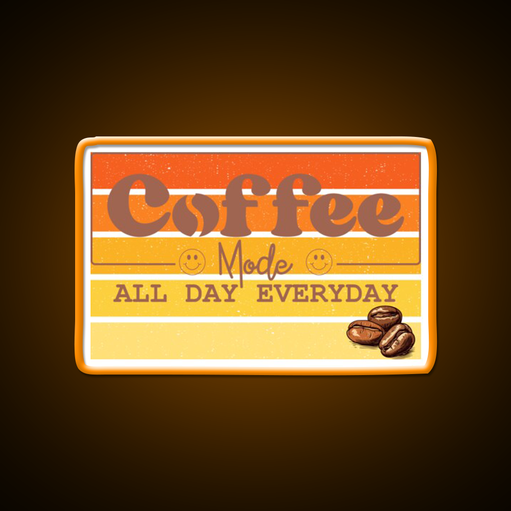 Coffee Mode All Day Everyday Cafe Led Neon Sign Espresso Bar Art Rgb Color