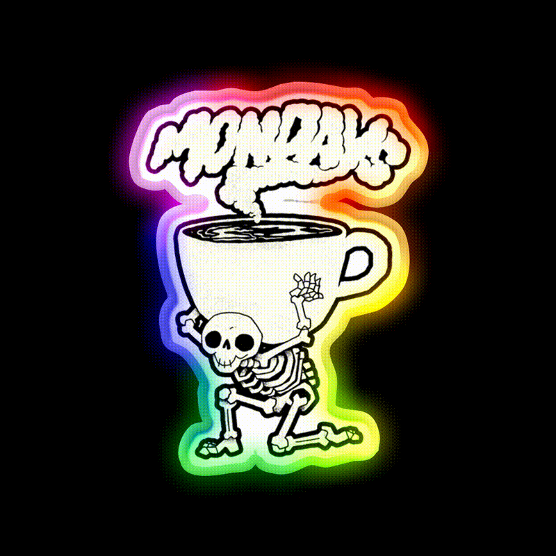 Coffee Monday Cafe Led Neon Sign Espresso Bar Art Rgb Color