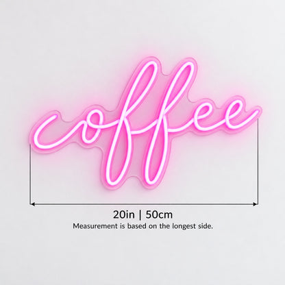 Coffee LED Neon Sign - size guide