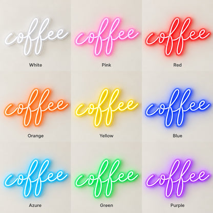Coffee LED Neon Sign - nine-color grid