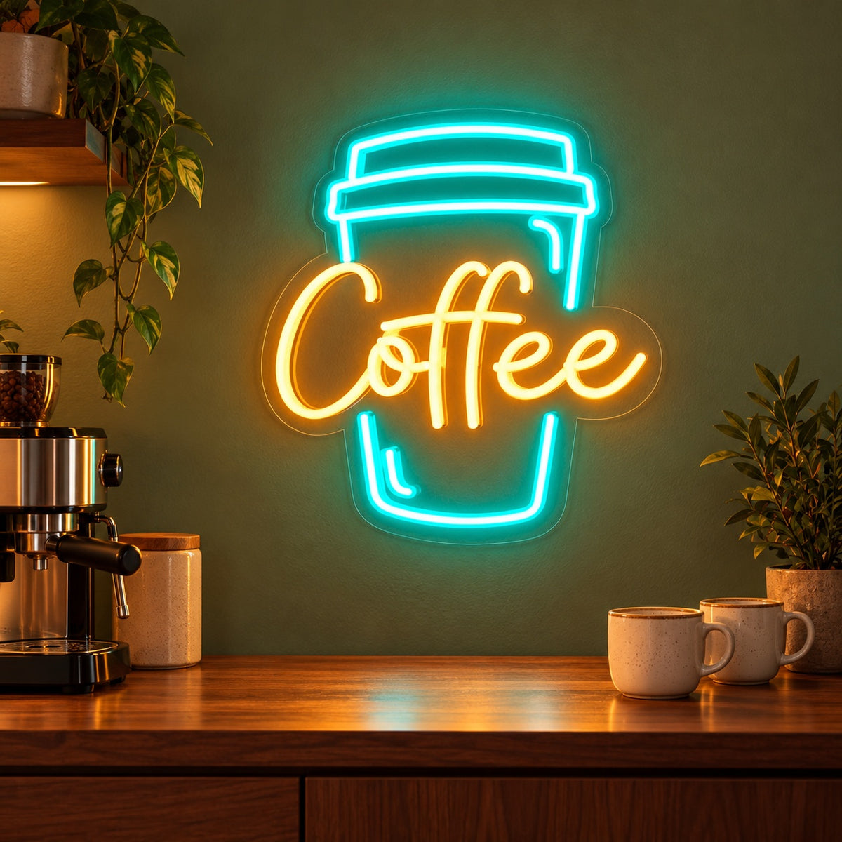 Coffee LED Neon Sign - advertising view