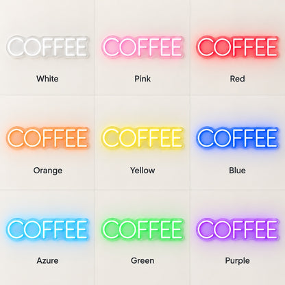 Coffee LED Neon Sign - nine-color grid