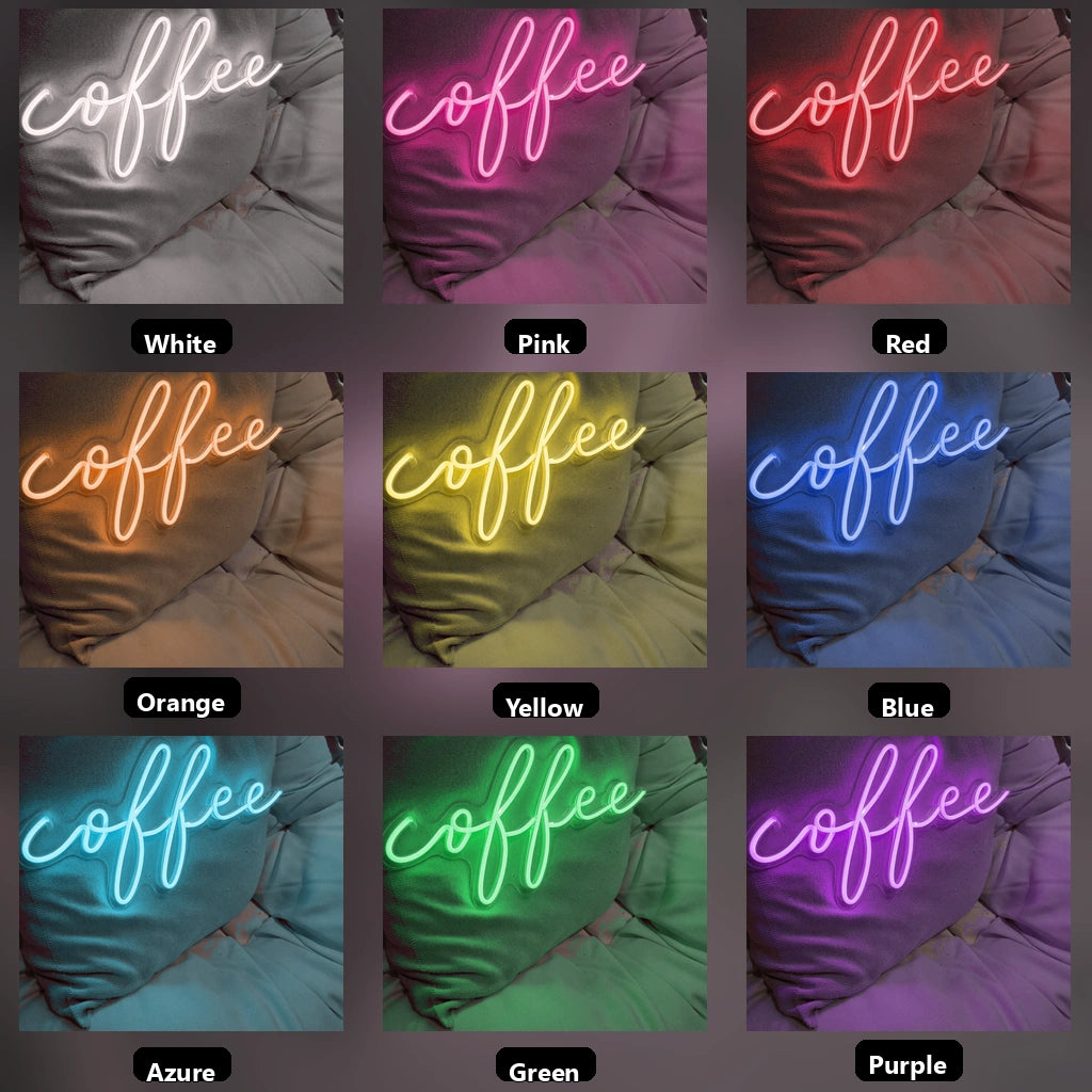 Coffee On A Pillow LED Neon Sign - 05 Color Grid