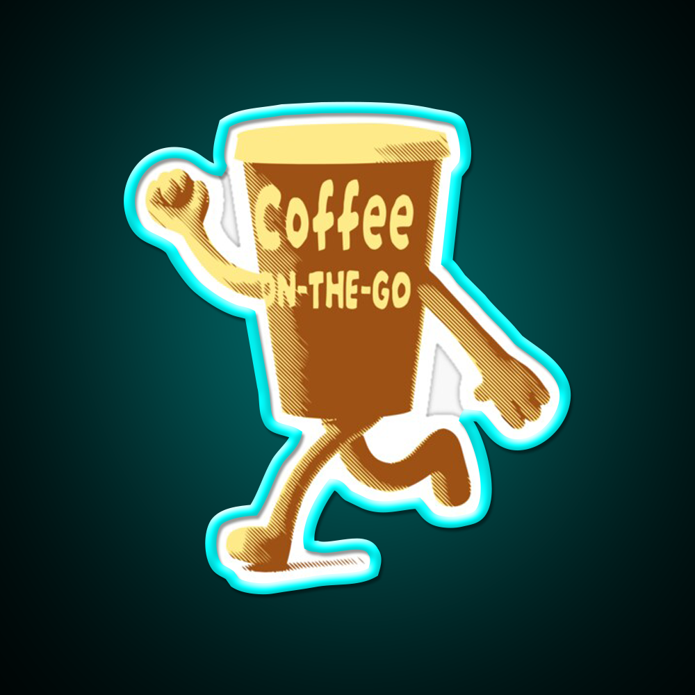 Coffee On The Go V1 Cafe Led Neon Sign Espresso Bar Art Rgb Color
