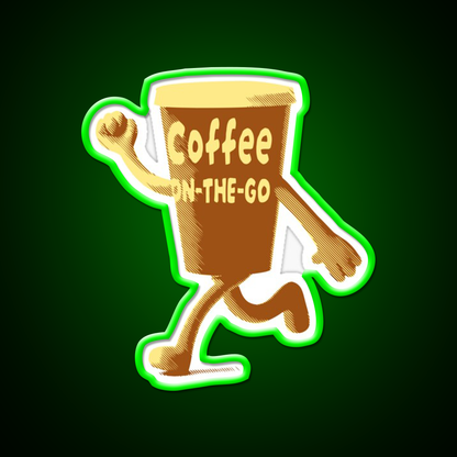 Coffee On The Go V1 Cafe Led Neon Sign Espresso Bar Art Rgb Color