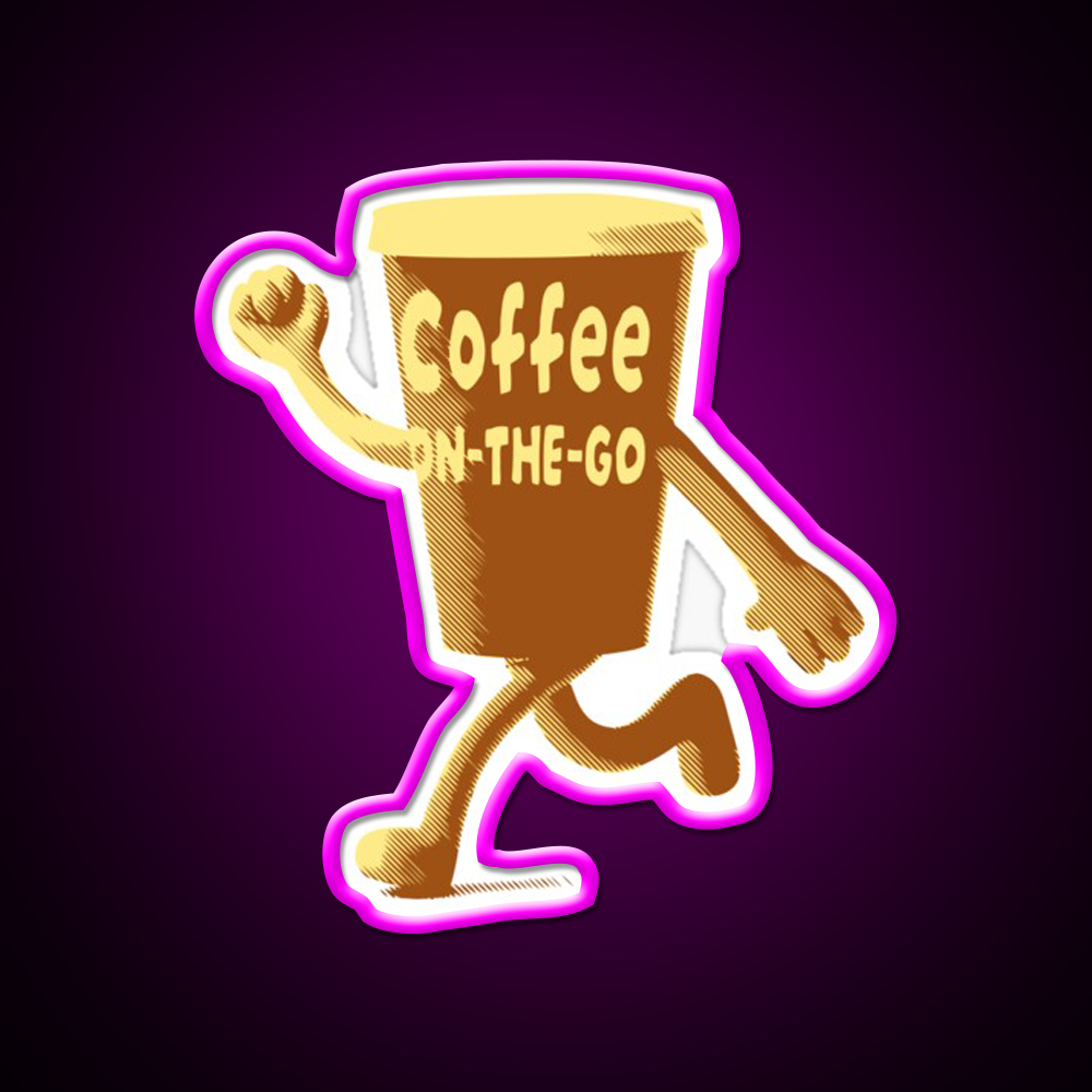 Coffee On The Go V1 Cafe Led Neon Sign Espresso Bar Art Rgb Color
