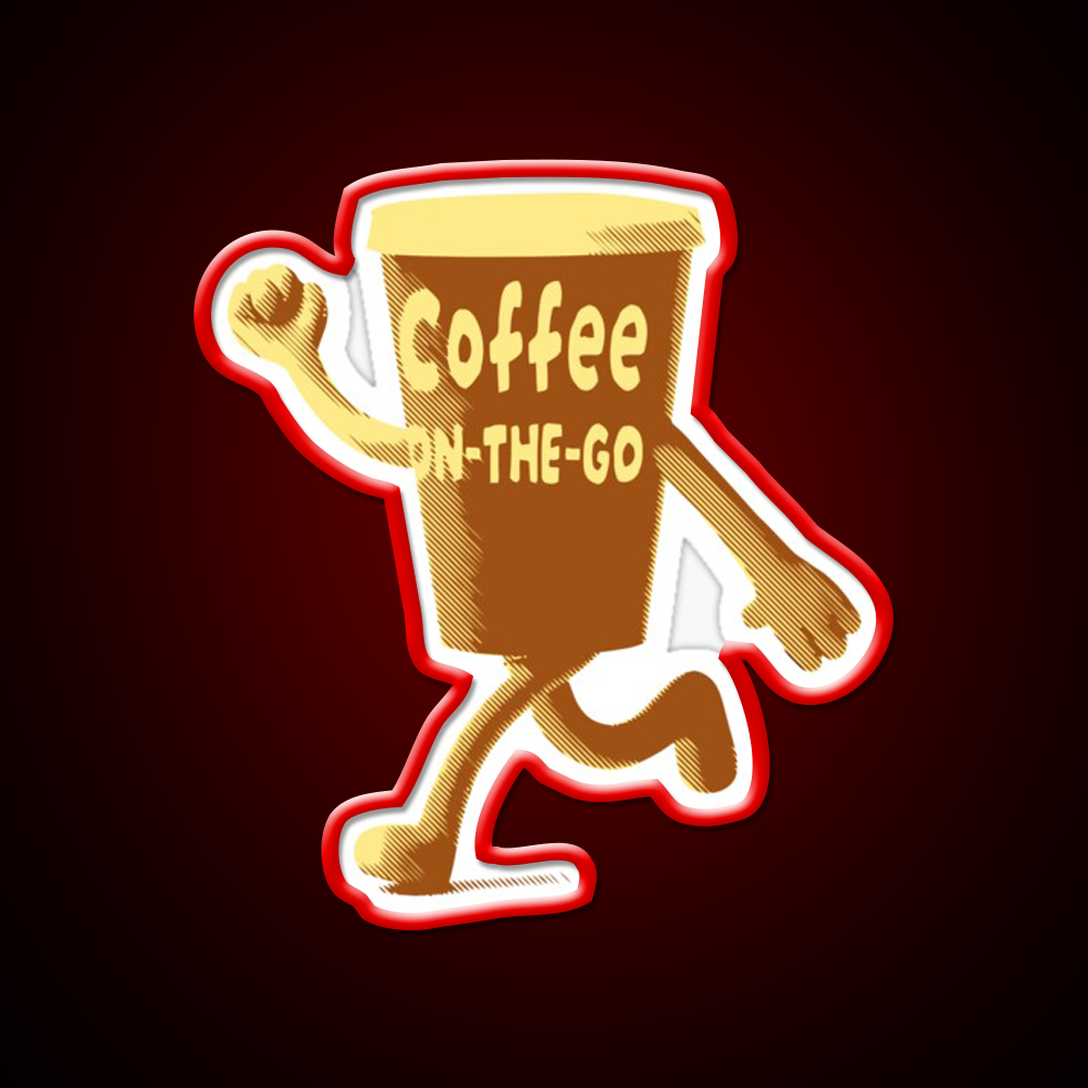 Coffee On The Go V1 Cafe Led Neon Sign Espresso Bar Art Rgb Color