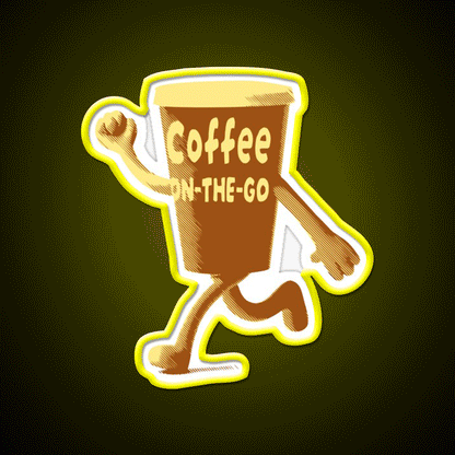 Coffee On The Go V1 Cafe Led Neon Sign Espresso Bar Art Rgb Color