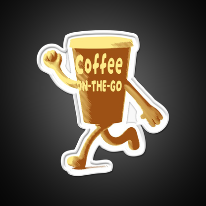 Coffee On The Go V1 Cafe Led Neon Sign Espresso Bar Art Rgb Color