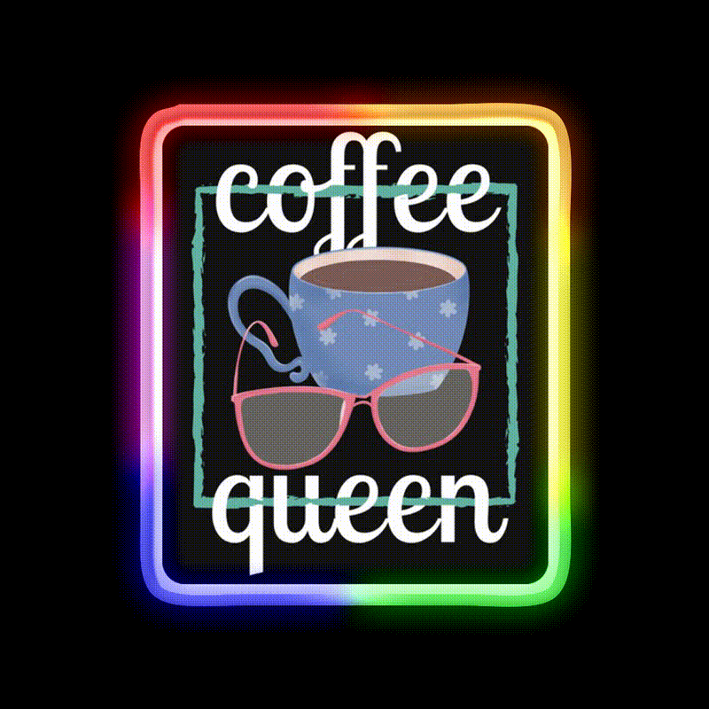 Coffee Queen For Coffee Lovers Cafe Led Neon Sign Espresso Bar Art Rgb Color