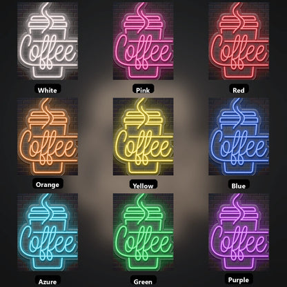 Coffee Restaurant Wall Decor LED Neon Sign - 05 Color Grid