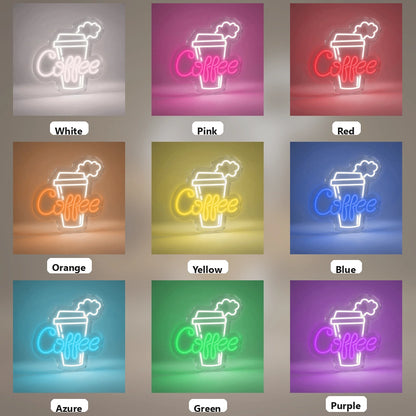 Coffee Retail Wall Decor LED Neon Sign - 05 Color Grid