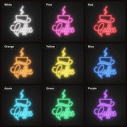 Coffee Script With Cup And Saucer LED Neon Sign Home Bar Wall Decoration - Shineneon