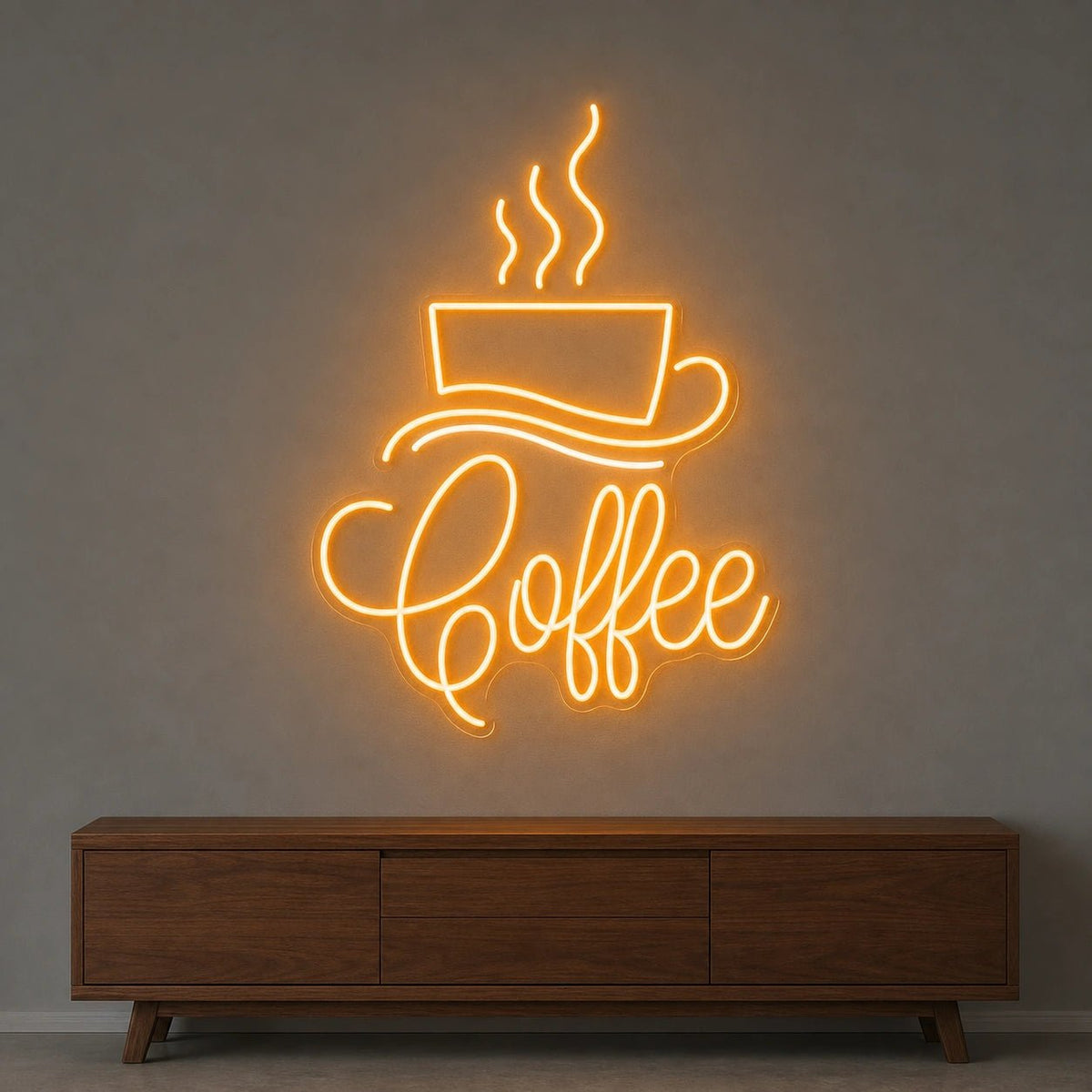 Coffee Script With Cup And Saucer LED Neon Sign Man Cave Neon Sign - Shineneon