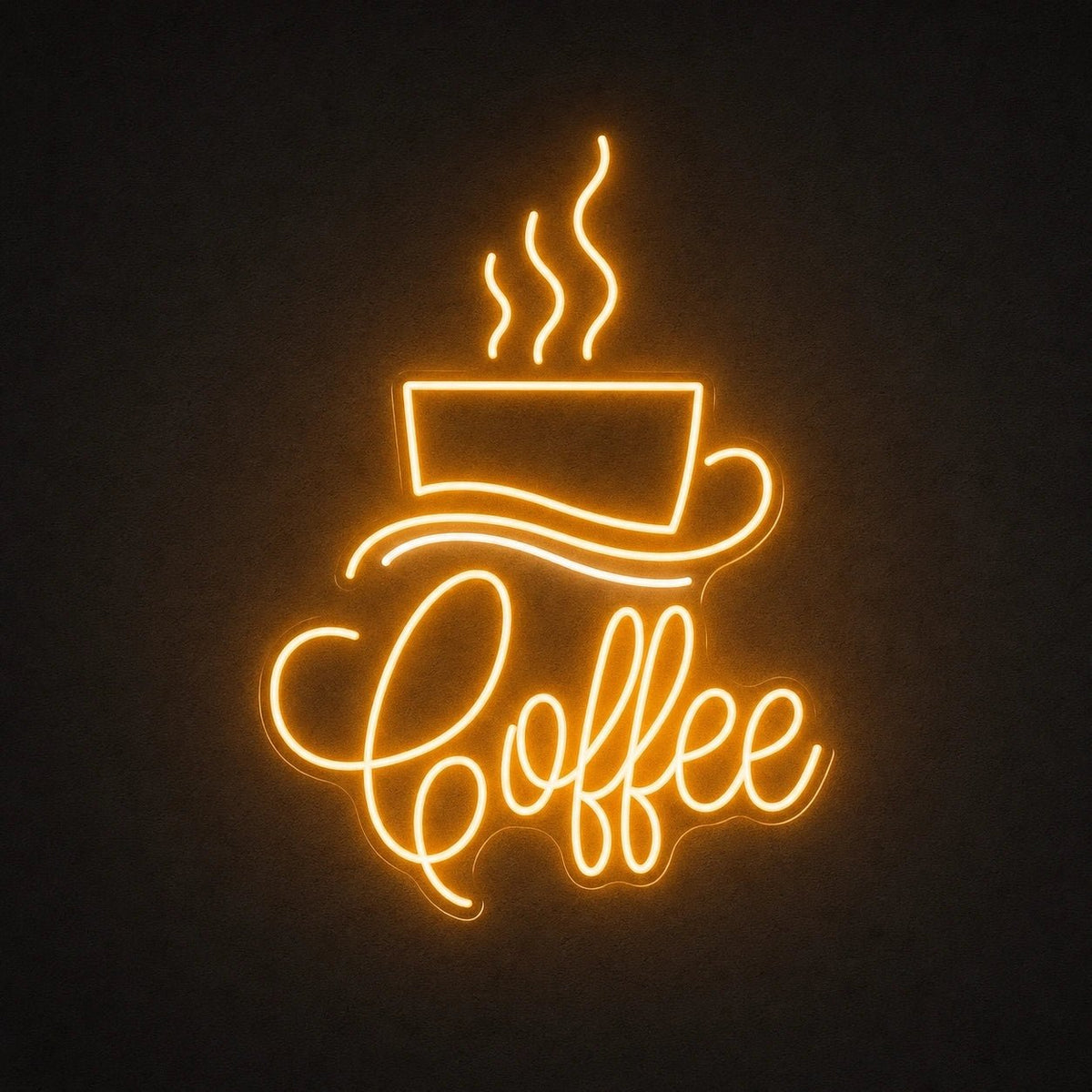 Coffee Script With Cup And Saucer LED Neon Sign Man Cave Neon Sign - Shineneon