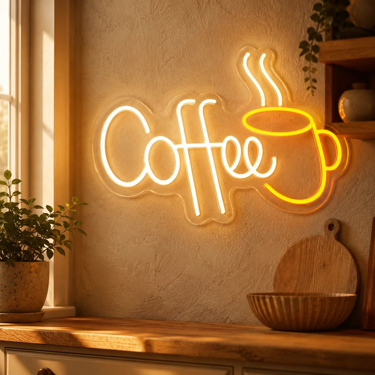 Coffee Script With Cup LED Neon Sign - Shineneon