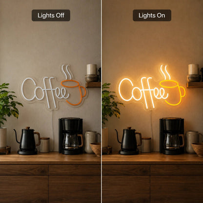 Coffee Script With Cup LED Neon Sign - Shineneon