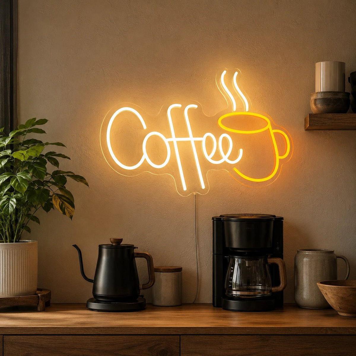 Coffee Script With Cup LED Neon Sign - Shineneon