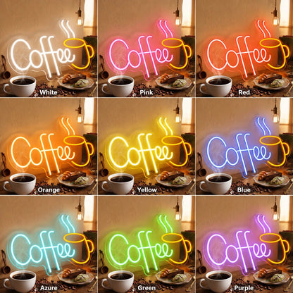 Coffee Script With Cup LED Neon Sign - Shineneon