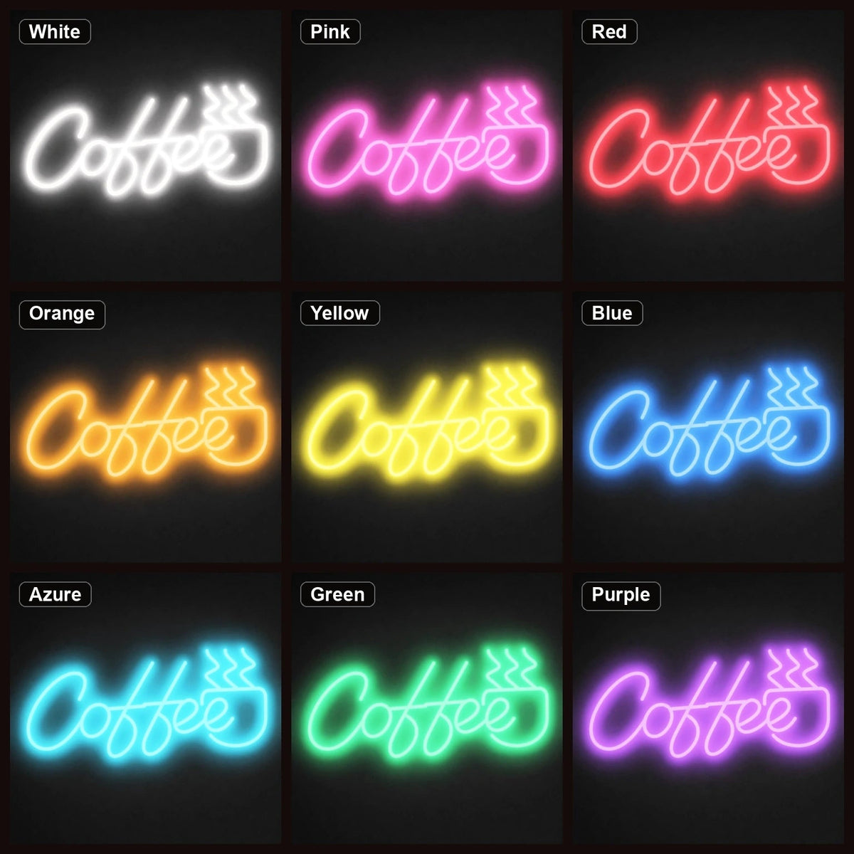 Coffee Script With Steaming Cup LED Neon Sign Garage Neon Sign - Shineneon