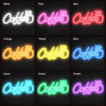 Coffee Script With Steaming Cup LED Neon Sign Garage Neon Sign - Shineneon