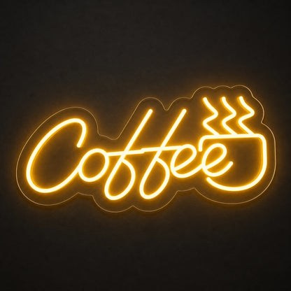Coffee Script With Steaming Cup LED Neon Sign Home Garage Wall Decoration main product image
