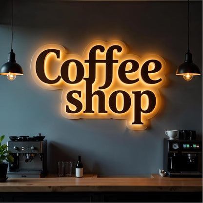 Coffee Shop 3D Backlit Channel Letters Led Light Sign