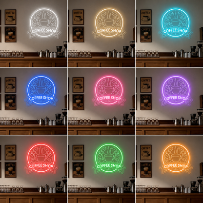 Coffee Shop LED Neon Sign Wall Neon Sign - 05 Color Grid