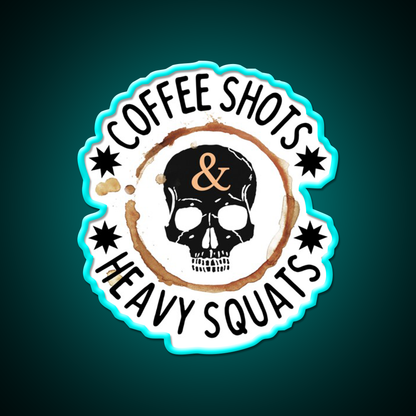 Coffee Shots And Heavy Squats Gym Fitness Led Neon Sign Rgb Color