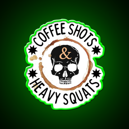 Coffee Shots And Heavy Squats Gym Fitness Led Neon Sign Rgb Color
