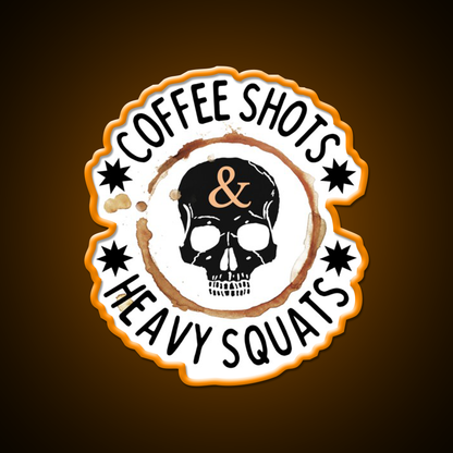 Coffee Shots And Heavy Squats Gym Fitness Led Neon Sign Rgb Color