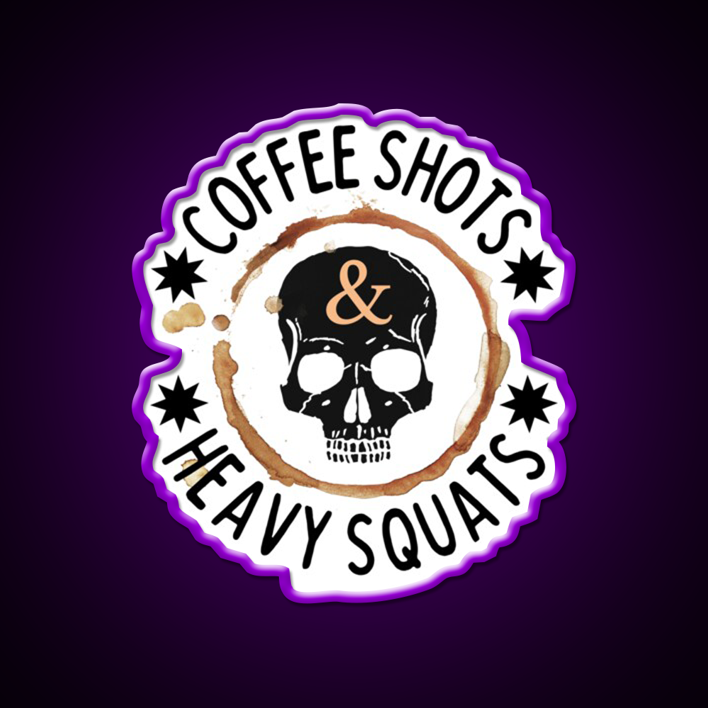 Coffee Shots And Heavy Squats Gym Fitness Led Neon Sign Rgb Color