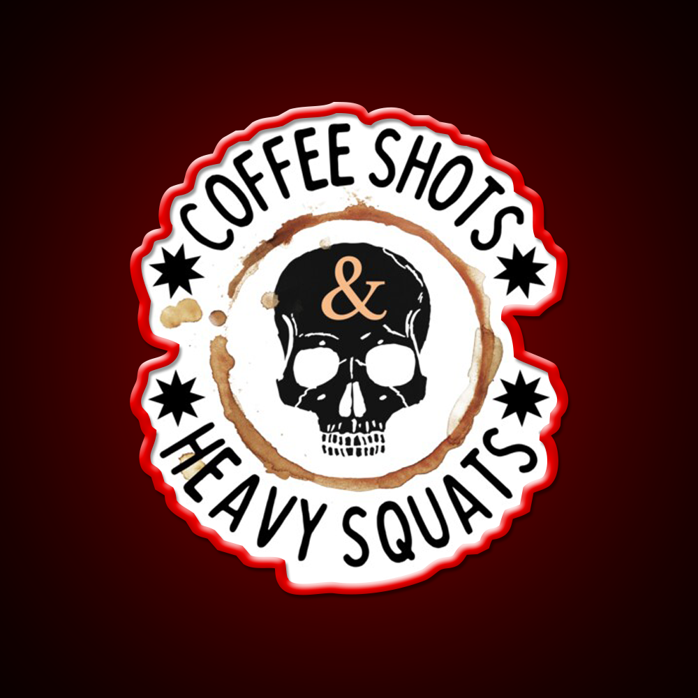 Coffee Shots And Heavy Squats Gym Fitness Led Neon Sign Rgb Color