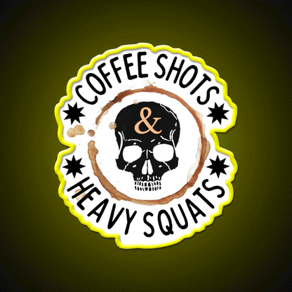 Coffee Shots And Heavy Squats Gym Fitness Led Neon Sign Rgb Color
