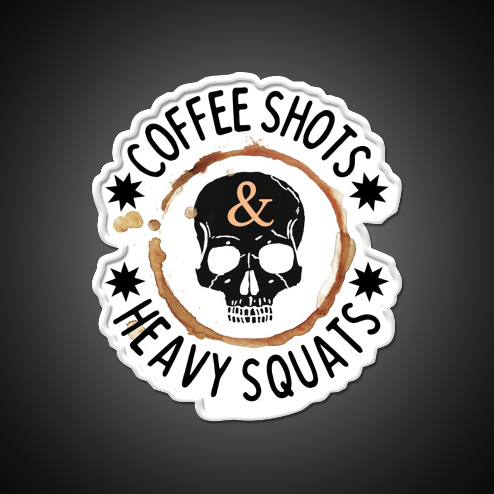 Coffee Shots And Heavy Squats Gym Fitness Led Neon Sign Rgb Color