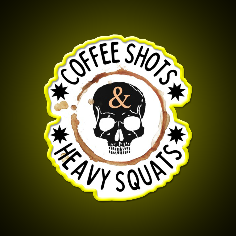 Coffee Shots And Heavy Squats Gym Fitness Led Neon Sign Rgb Color
