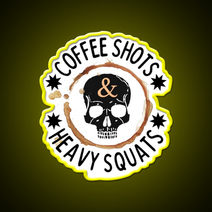 Coffee Shots And Heavy Squats Gym Fitness Led Neon Sign Rgb Color