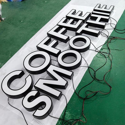 Coffee Smoothie 3D Frontlit Letters Metal Led Sign - Shineneon