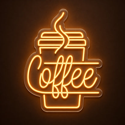 Coffee Steaming Cup LED Neon Sign - product hero
